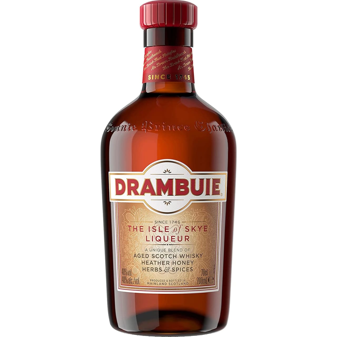Honeyed whisky liqueur. A blend of aged Scotch whisky, infused with heather honey, aromatic herbs & spices.