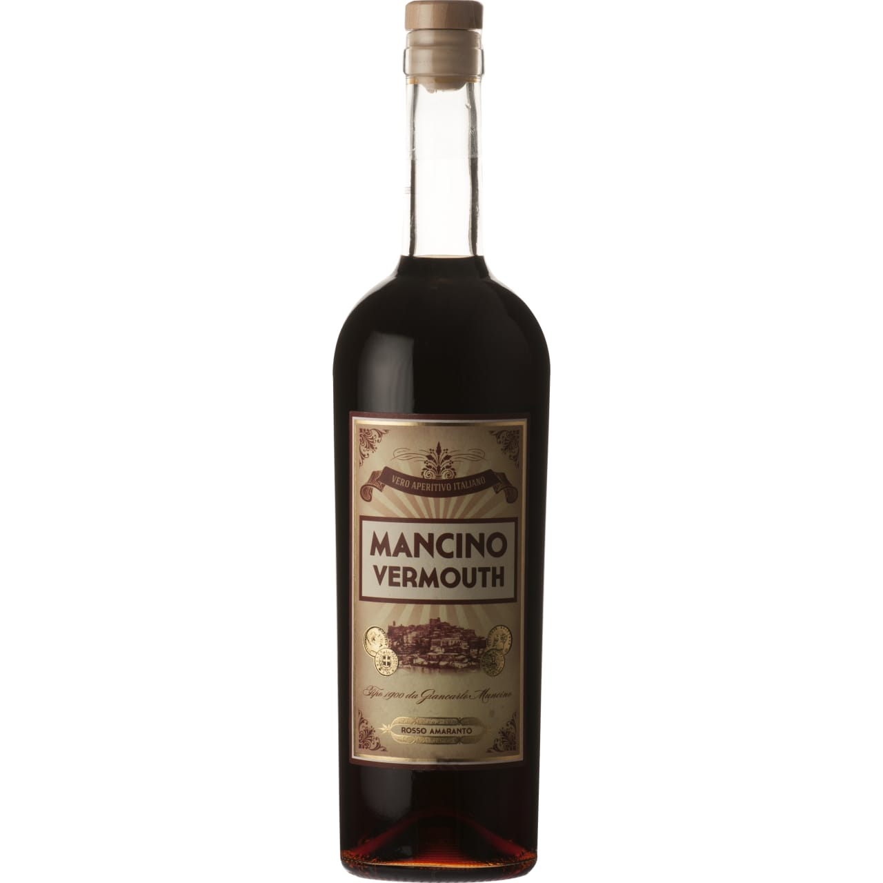 A product of exceptional quality and refined organoleptic characteristics, produced through the fortification of a delicate Trebbiano di Romagna and the infusion of 38 aromatic herbs, it has a dark red colour with caramel shades.