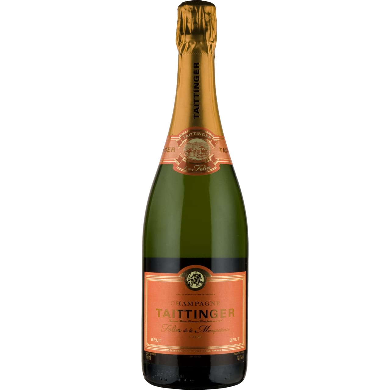 Folies Marquetterie NV Taittinger bubbles are fine and delicate. An intense, highly fruity bouquet leads onto peach and apricot jam aromas with subtle hints of toasted brioche and vanilla.