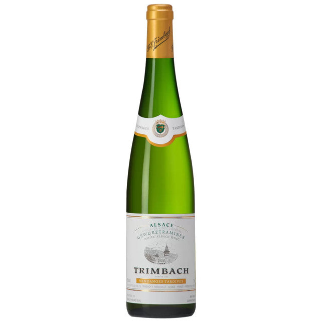 Trimbach Gewurztraminer Vendanges Tardives is a sweet late harvest wine from the Alsace region of France. The grapes are harvested later than usual to allow them to fully ripen, resulting in a concentrated and aromatic wine.