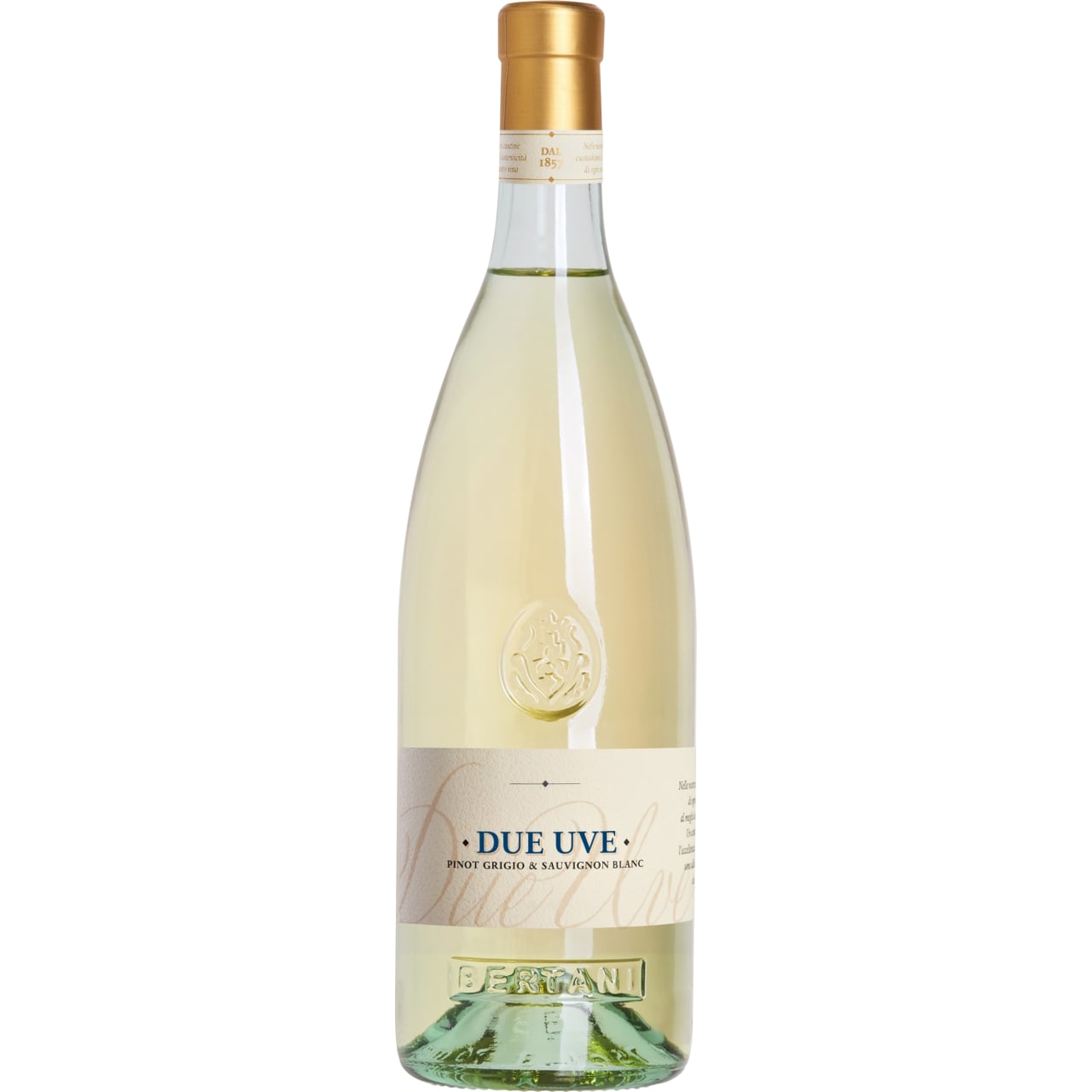 Due Uve Bianco combines the body and elegance of Pinot Grigio with the aromatic notes typical of Sauvignon Blanc.