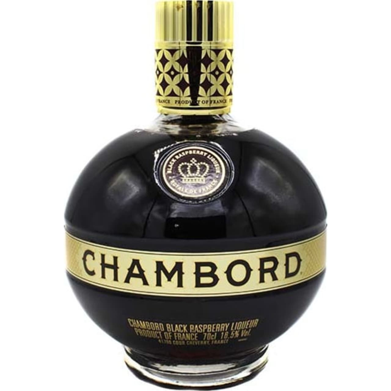 Chambord is a rich framboise-style liqueur based on neutral spirit with blackberries and raspberries flavoured with herbs and honey.