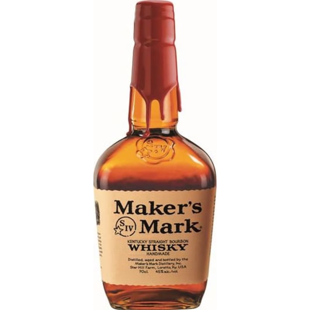 Maker's Mark Bourbon is distinct not only for its unique flavour but its iconic bottle that is hand-dipped and sealed in red wax. Smooth and subtle, Maker's Mark is bourbon with a distinguished history.