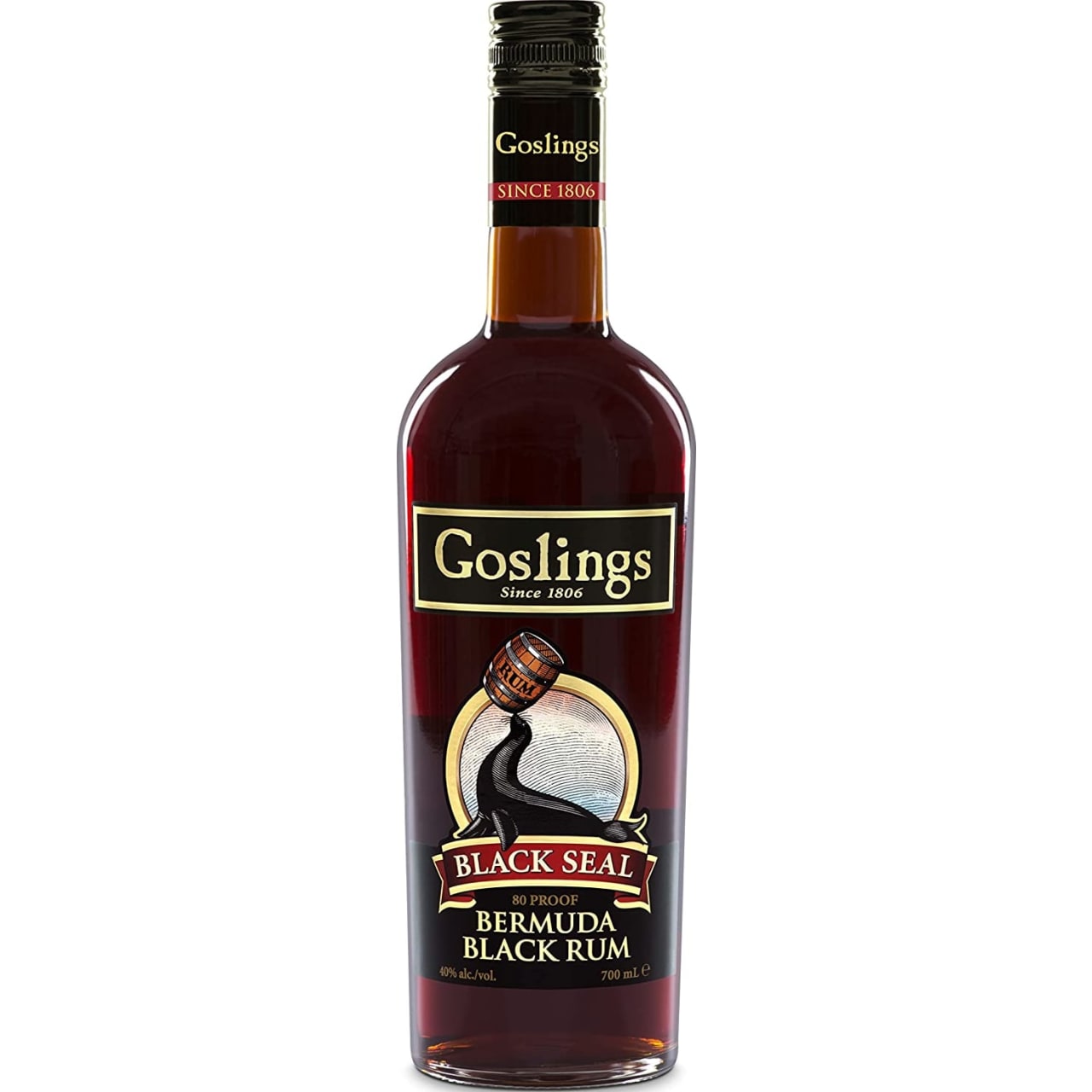 Gosling's Black Seal is a full-flavoured dark, barrel-aged rum which is blended in Bermuda from three distinctly different, triple pot distilled rums.