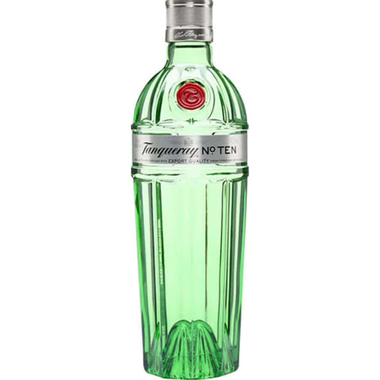Tanqueray No. Ten Gin is distilled four times with Tanqueray's standard gin botanicals of refreshing juniper, peppery coriander, aromatic angelica and sweet liquorice.
