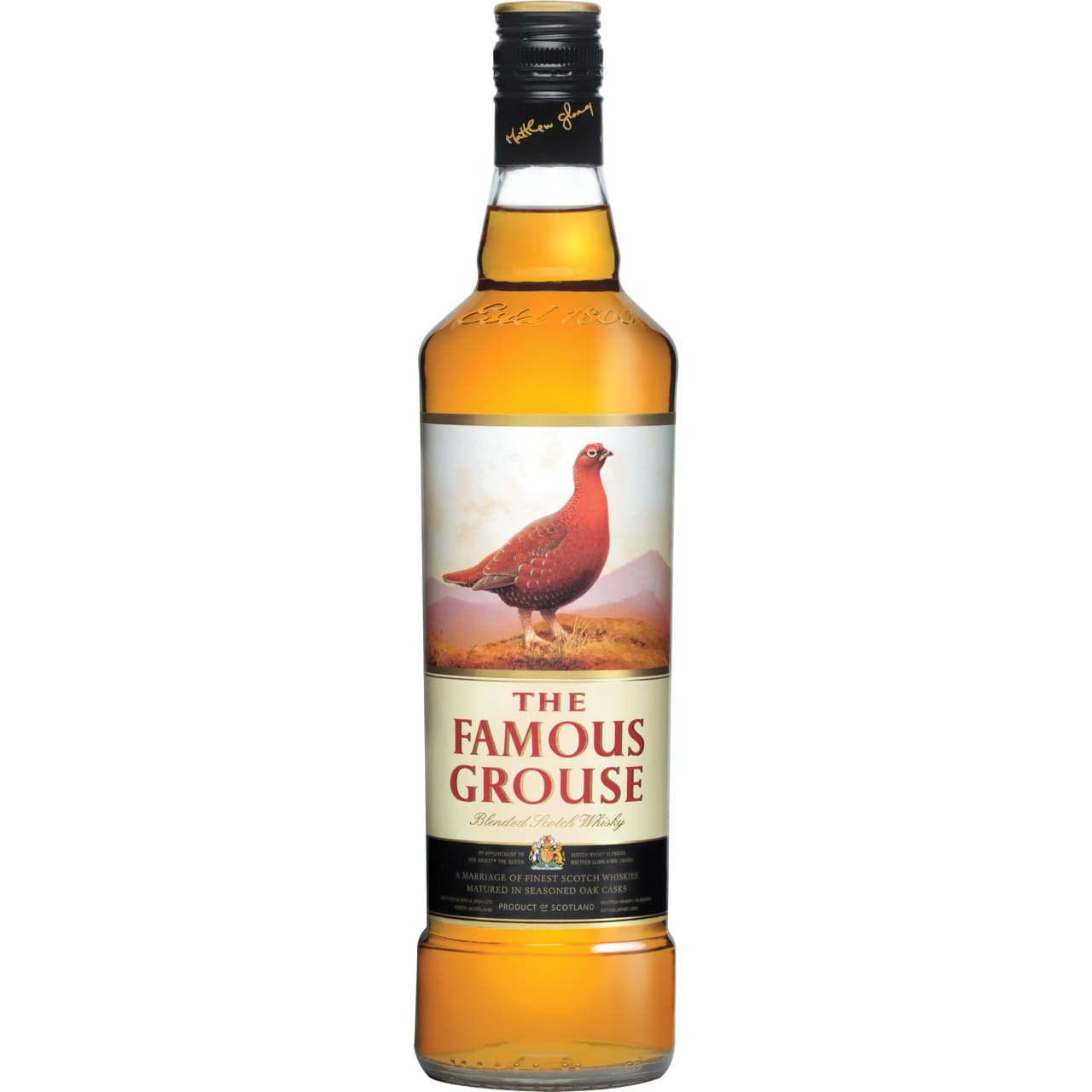 The original blend of The Famous Grouse is perfectly balanced with notes of orange citrus, sherry and oaky tones.