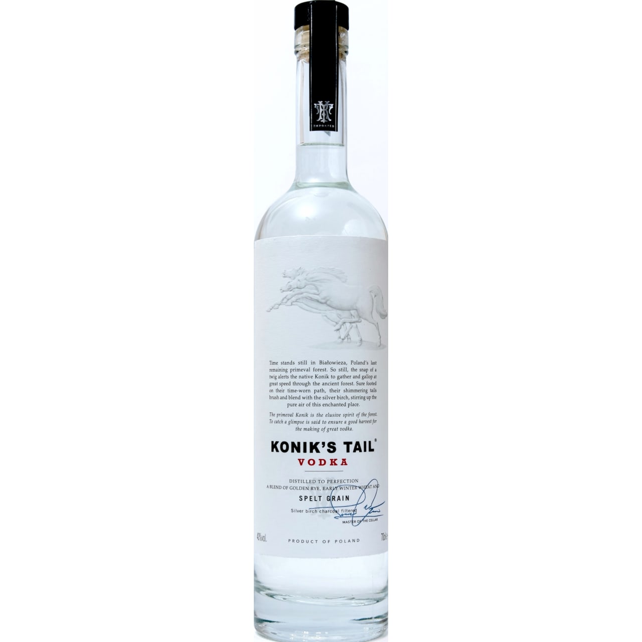 The brainchild of vodka enthusiast and industry veteran, Pleurat Shabani, Konik's Tail is distilled using spelt, Golden Rye and early winter wheat grown by farmers close to Poland's Bialowieza Forest.