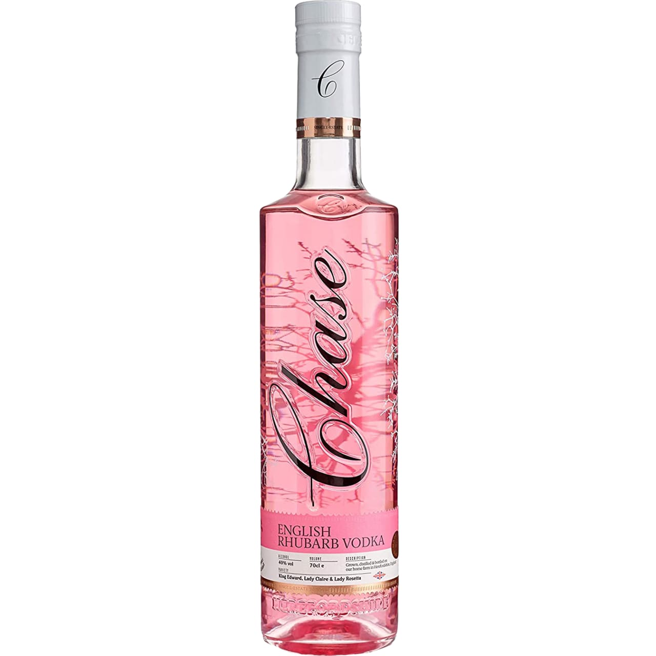 A delicious, sweet infusion of Chase Vodka and freshly pressed English rhubarb.