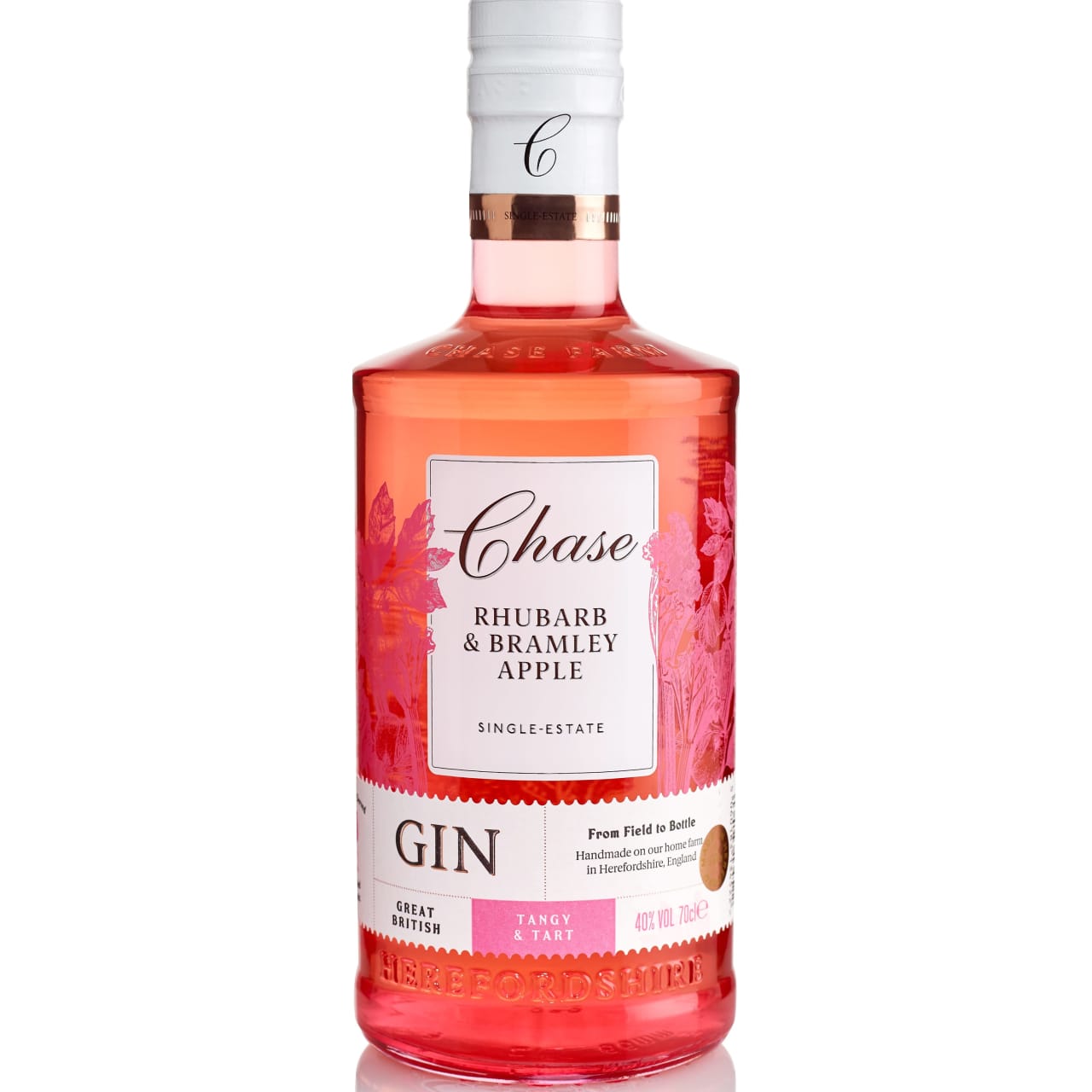 This tangy and tart gin is a perfect blend of fresh rhubarb, Bramley apple and juniper.