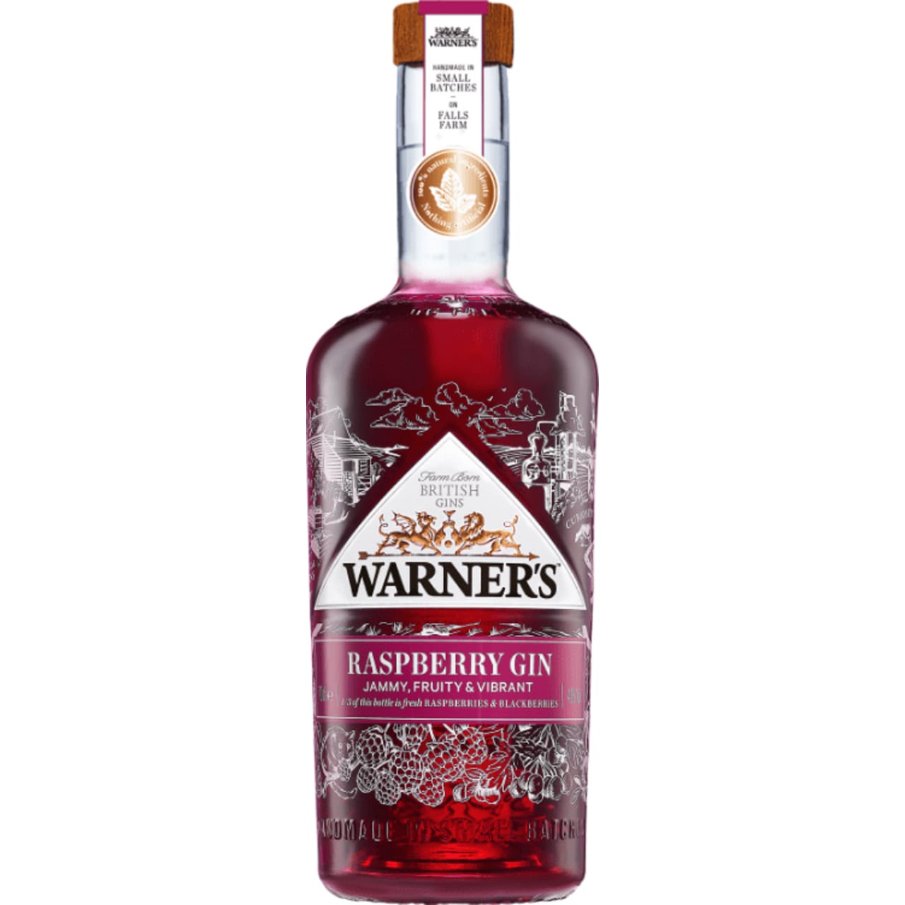 Sweet and vibrant addition to the astounding Warner Edwards range. Bursting with natural flavour and colour, this pink gin is made using fresh foraged raspberries and blackberries alongside hand picked hedgerow elderflower from the farm itself.