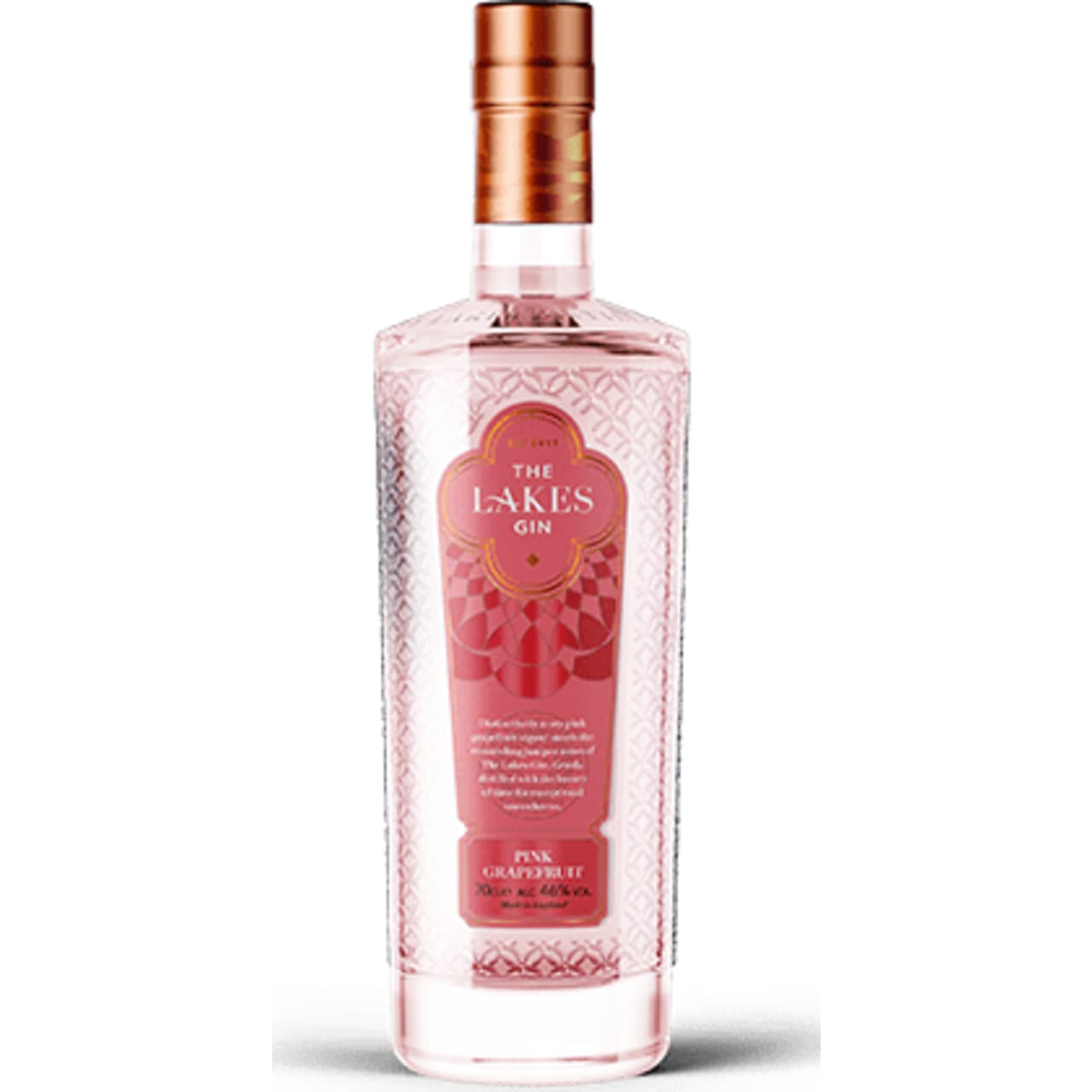Distinctively zesty pink grapefruit vigour meets the resounding juniper notes of the Lakes Gin.